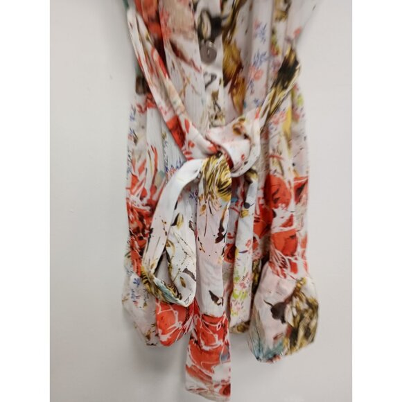 Vintage Y2K Daytrip Tank Top Medium Floral Chiffon Belted Cottagecore BOHO - Picture 2 of 10